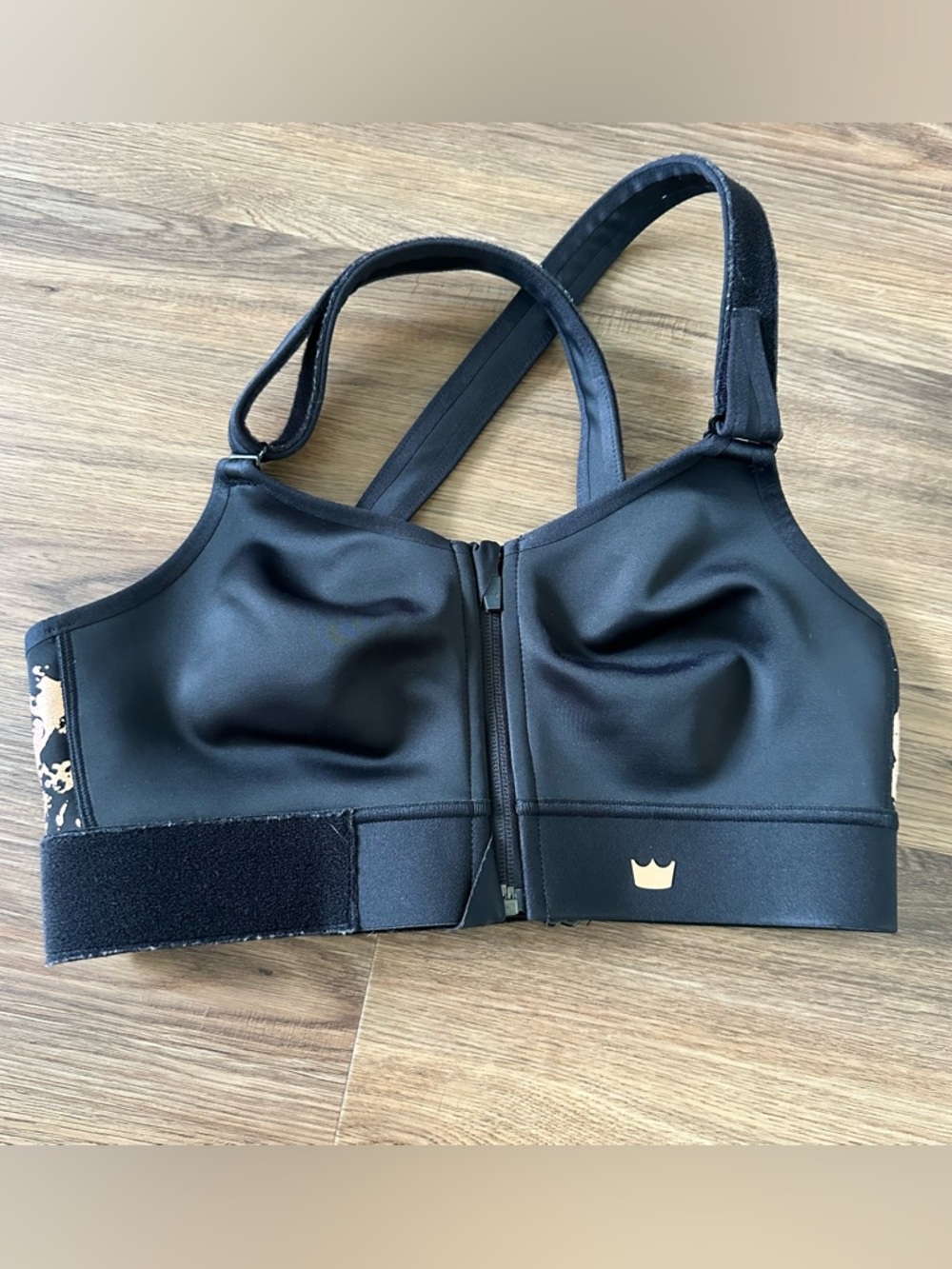 SHEFIT Adjustable Front-Zip Sports Bra in Black